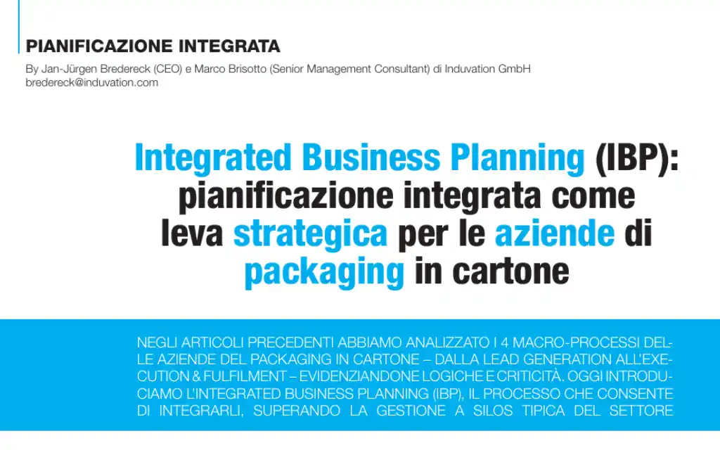 Copertina_Integrated Business Planning (IBP) pianificazione integrata come leva strategica per le aziende di packaging in cartone